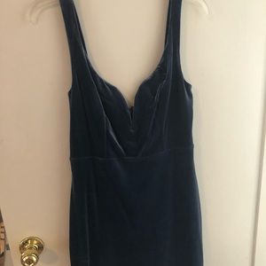 Blue velvet express dress